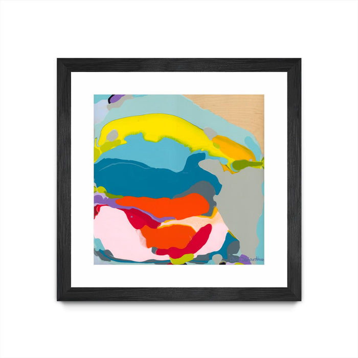 \"Free Falling\" Matted and Framed Black 36x36 Wall Art