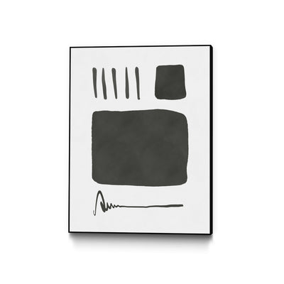 "Square Mind" Canvas Framed Black 18x24 Wall Art