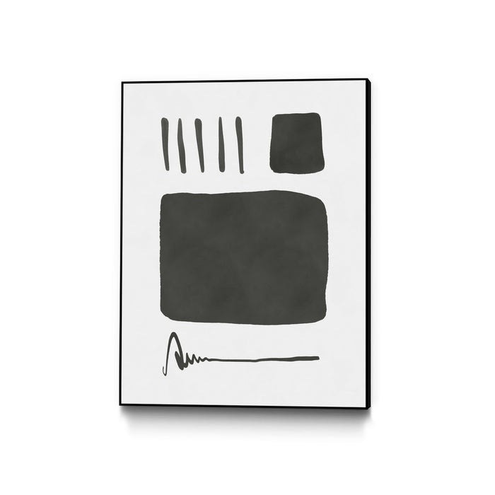 \"Square Mind\" Canvas Framed Black 24x32 Wall Art