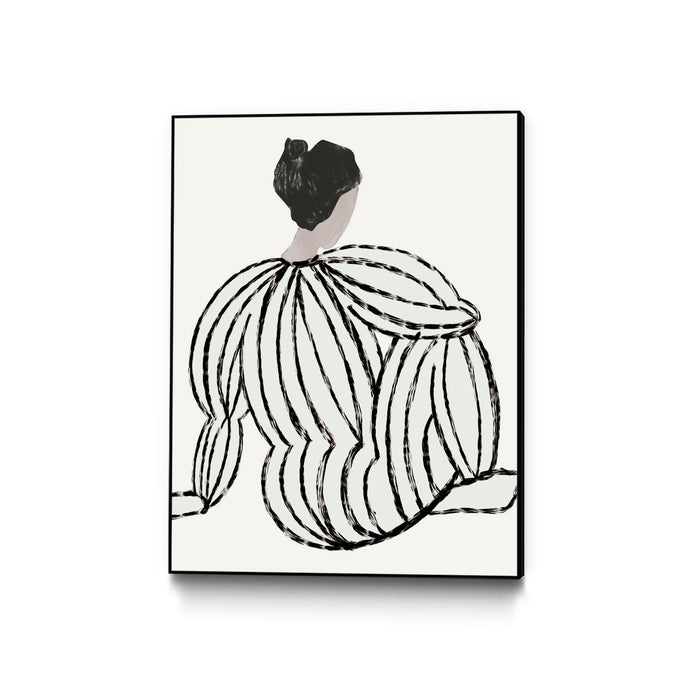 \"Grey Reflection\" Canvas Framed Black 30x40 Wall Art