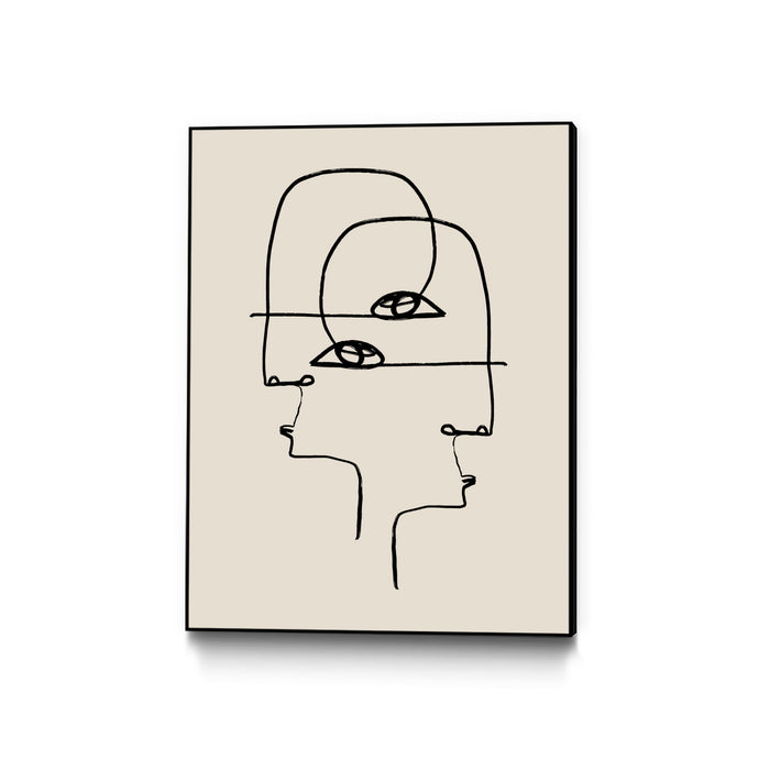 \"Faces\" Canvas Framed Black 18x24 Wall Art