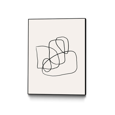 "Simple Lines" Canvas Framed Black 30x40 Wall Art