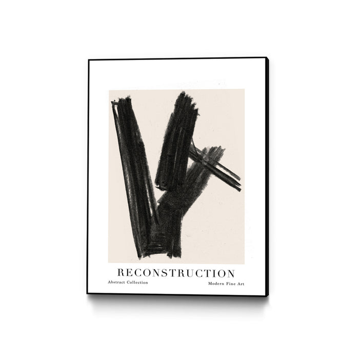 \"Reconstruction\" Canvas Framed Black 24x32 Wall Art