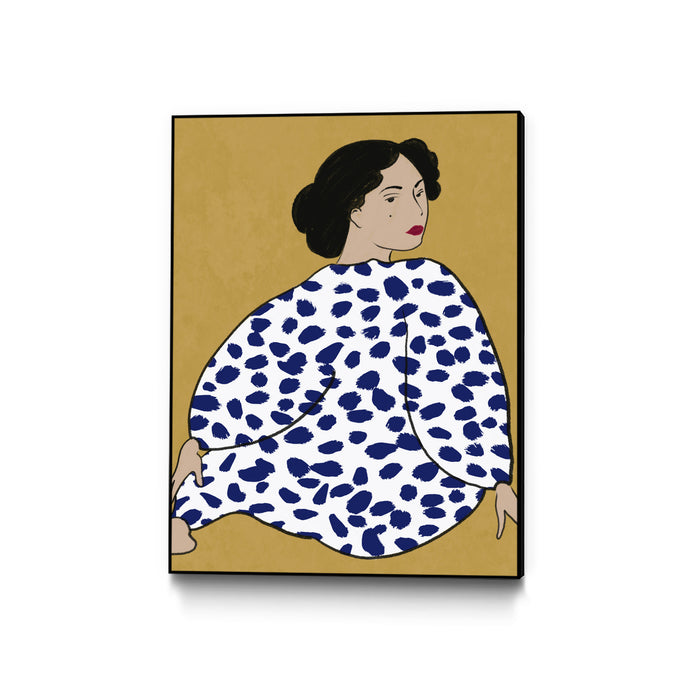 \"Happy Girl\" Canvas Framed Black 30x40 Wall Art