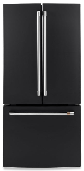 Cafe 33\" 18.6 Cu. Ft. French-Door Refrigerator - Matte Black - CWE19SP3ND1
