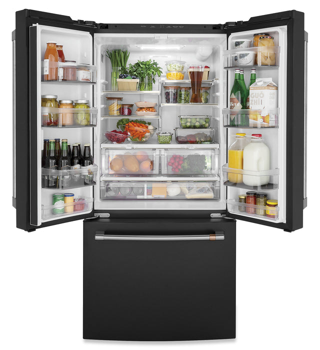 Cafe 33\" 18.6 Cu. Ft. French-Door Refrigerator - Matte Black - CWE19SP3ND1