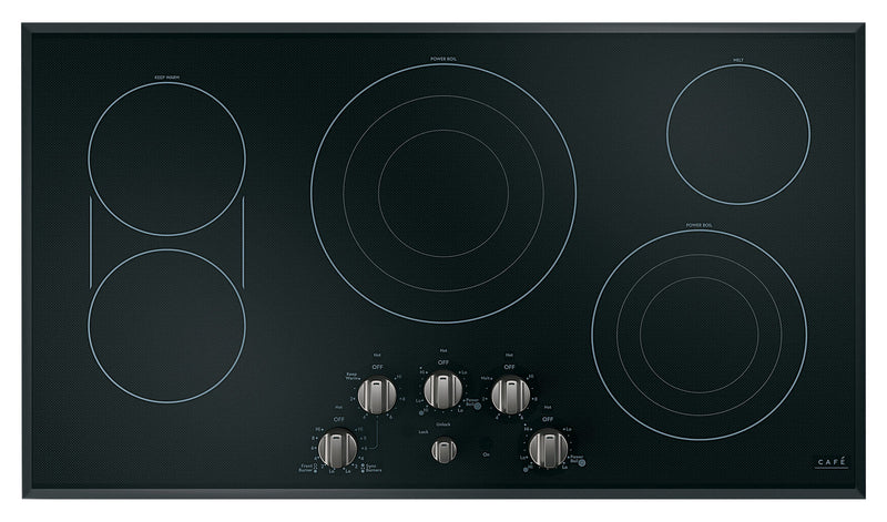 Café 5-Piece Electric Cooktop Brushed Black Knobs - CXCE1HKPMBT