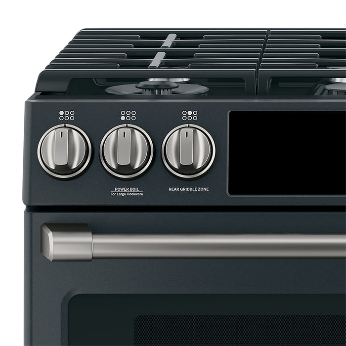 Café Gas Range Brushed Black Knobs and Handles Set - CXFCGHKPMBT