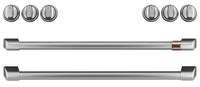 Café Gas Range Brushed Stainless Steel Knobs and Handles Set - CXFCGHKPMSS