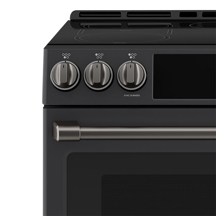 Café Induction Range Brushed Black Knobs and Handles Set - CXFCHHKPMBT