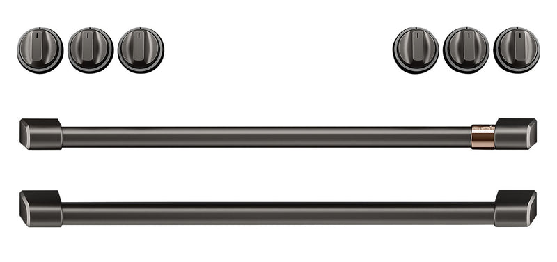 Café Induction Range Brushed Black Knobs and Handles Set - CXFCHHKPMBT