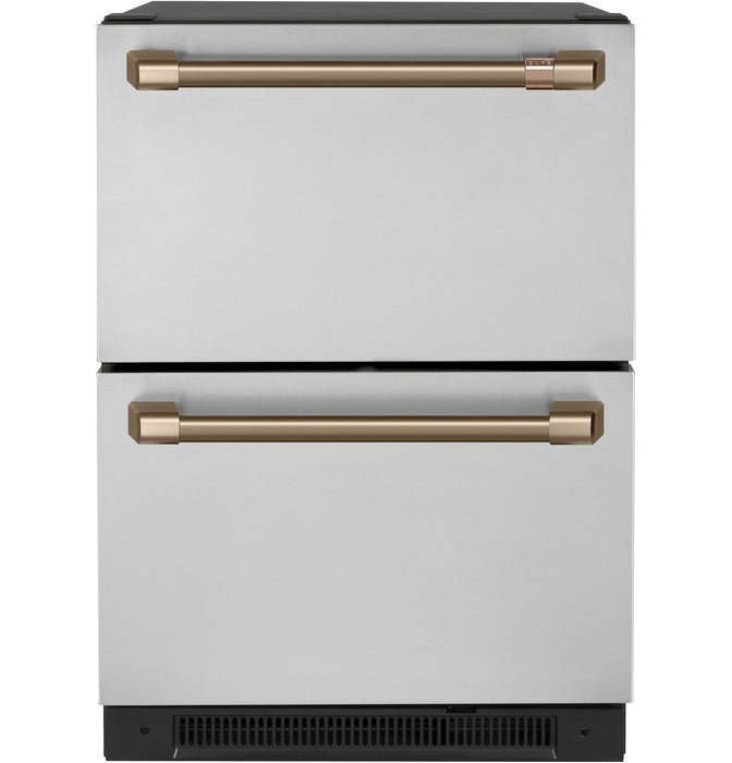 Café Dual-Drawer Refrigerator Brushed Bronze Handle Set - CXMA3H3PNBZ