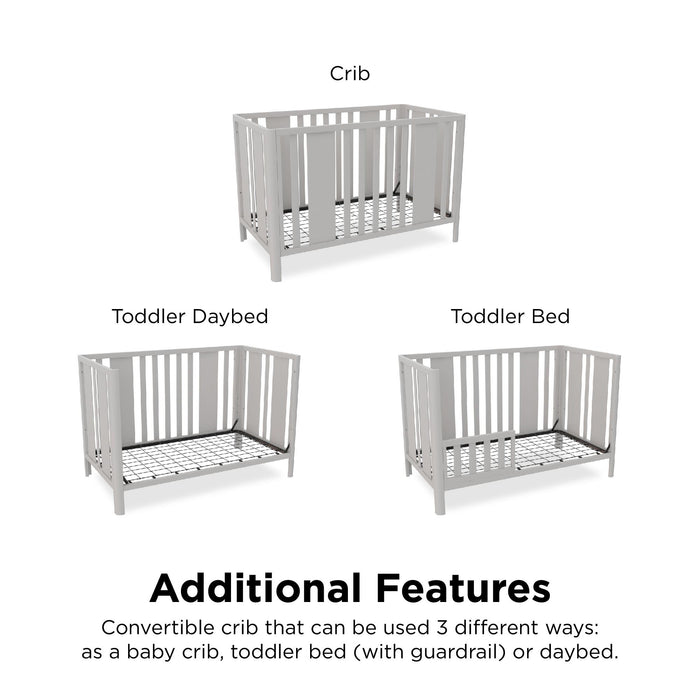 Little Seeds Crawford 3-in-1 Crib - Sharkey Grey