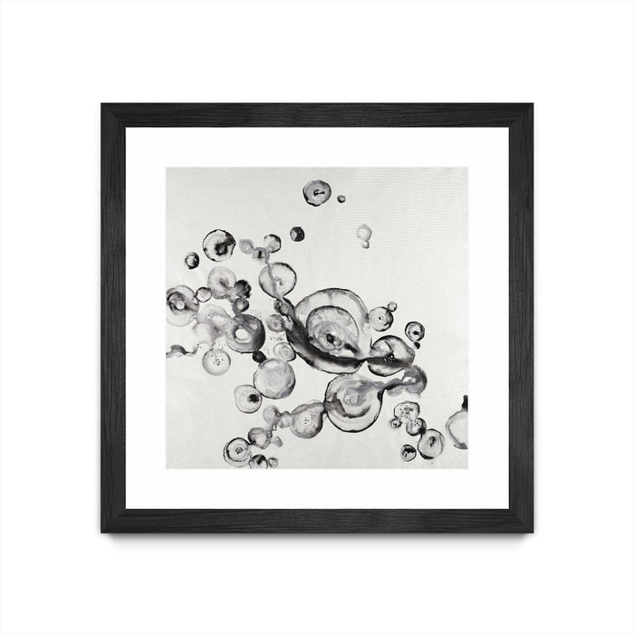 \"Transparent Onyx\" Matted and Framed Black 36x36 Wall Art