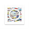 \"Smoke Circus Iv\" Matted and Framed White 36x36 Wall Art