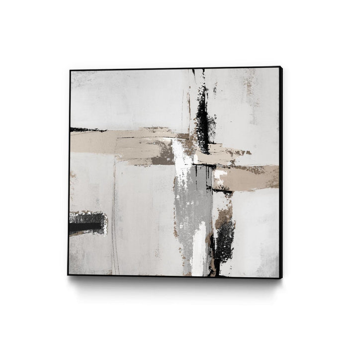 \"Off Edge Ii\" Canvas Framed Black 20x20 Wall Art