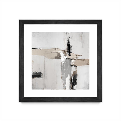 "Off Edge Ii" Matted and Framed Black 30x30 Wall Art