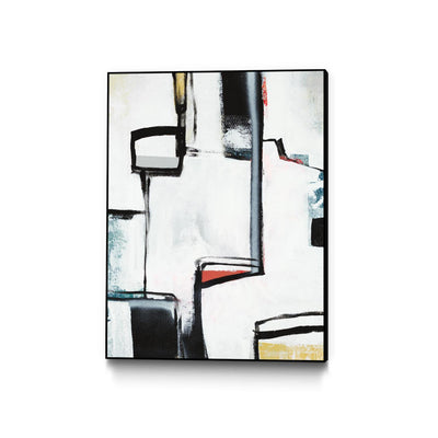 "The A Line I" Canvas Framed Black 24x32 Wall Art