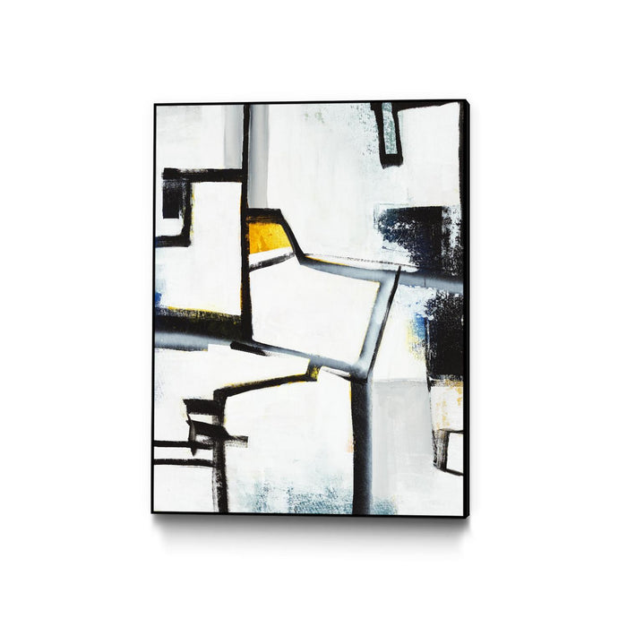 \"The A Line Ii\" Canvas Framed Black 18x24 Wall Art