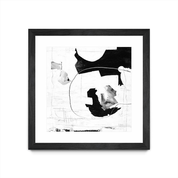 \"Traces Of Silver Iii\" Matted and Framed Black 36x36 Wall Art