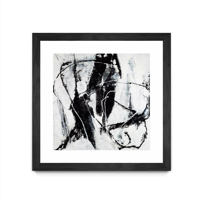 \"Polar Opposition\" Matted and Framed Black 30x30 Wall Art