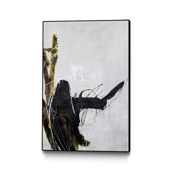 \"Lever Down\" Canvas Framed Black 24x36 Wall Art