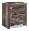["Derekson Bedside 2-Drawer Nightstand with USB Ports, 21.7\"W x 24.4\"H - Grey"]