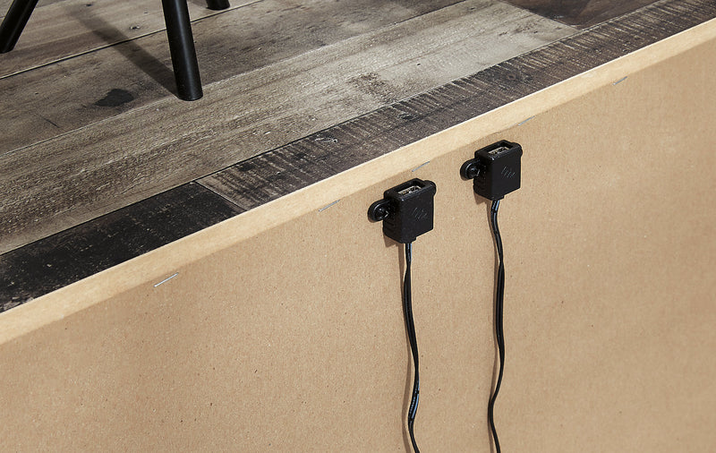 Derekson Bedside 2-Drawer Nightstand with USB Ports, 21.7\"W x 24.4\"H - Grey