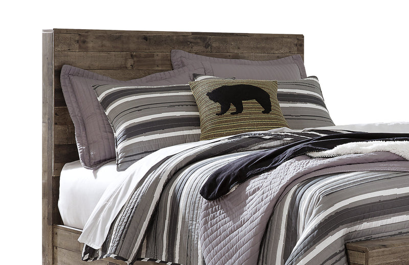 Derekson 6pc Bedroom Set with Panel Bed, Dresser, Mirror & Nightstand, Grey - Full Size