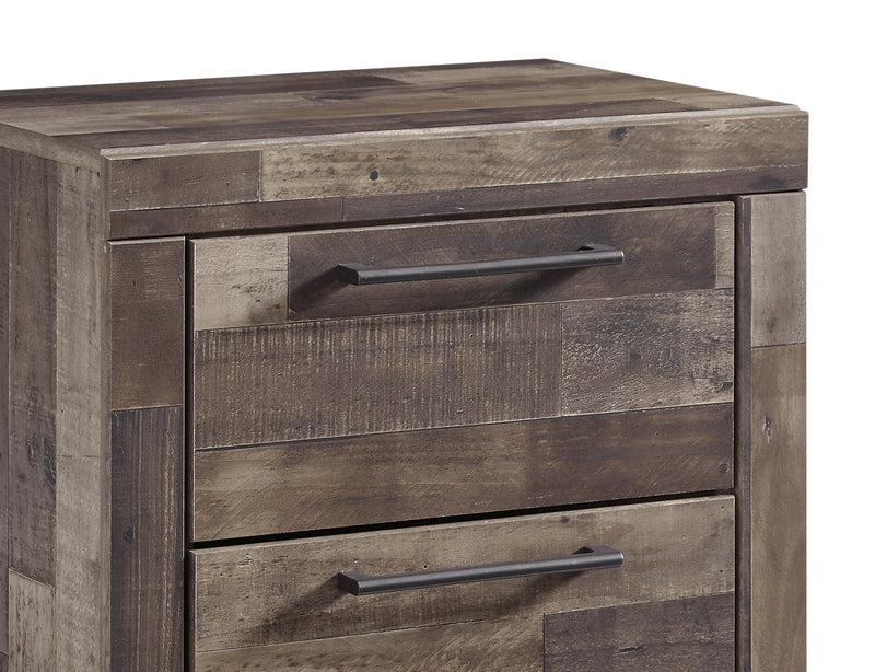 Derekson 6pc Bedroom Set with Panel Bed, Dresser, Mirror & Nightstand, Grey - Queen Size