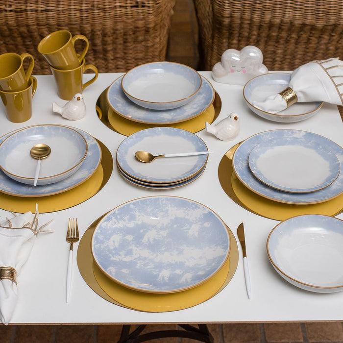 Coup 16-Piece Dinnerware Set - Blue Yellow