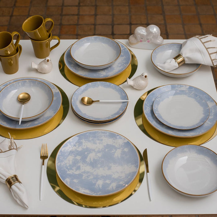 Coup 16-Piece Dinnerware Set - Blue Yellow