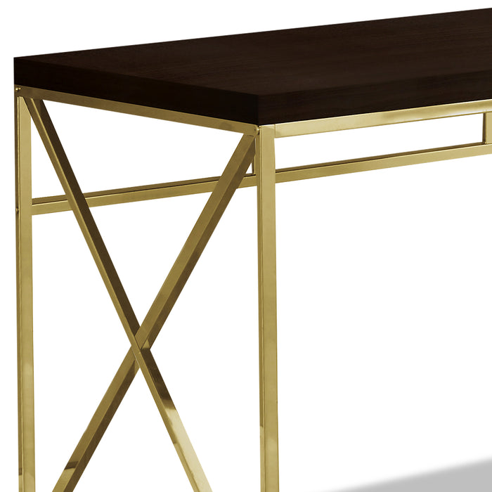 Emery 47.25\" Office Desk - Cappuccino & Gold