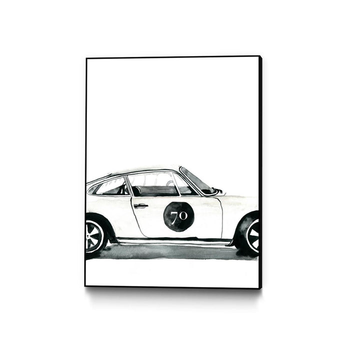 \"Porsche\" Canvas Framed Black 18x24 Wall Art