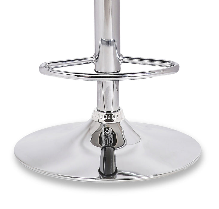 Finn Barstool with Swivel & Adjustable Seat, Vegan Leather Fabric, Metal - White