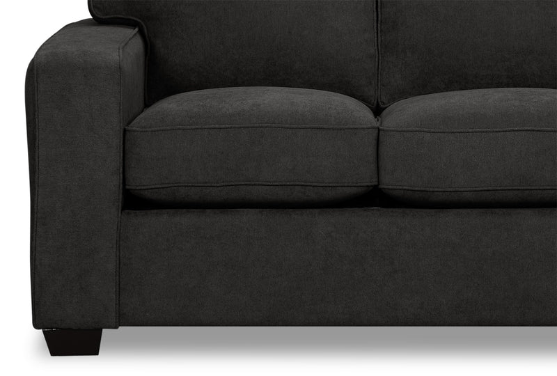 Made in Canada Fiona 58\" Chenille Fabric Loveseat with Track Arms - Grey