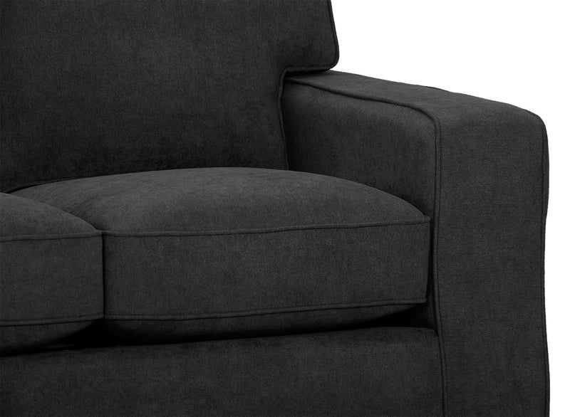 Made in Canada Fiona 58\" Chenille Fabric Loveseat with Track Arms - Grey