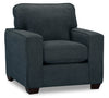 Made in Canada Fiona 36.5\" Chenille Fabric Chair with Track Arms - Navy Blue