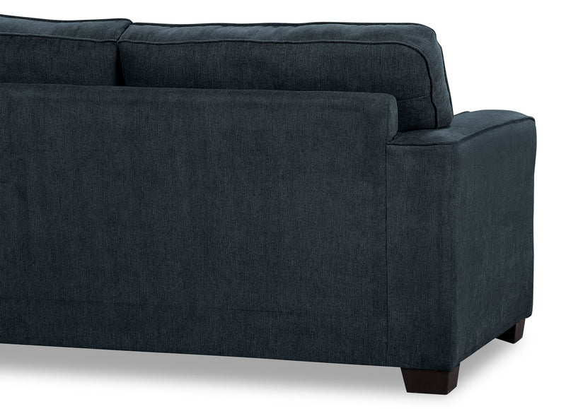Made in Canada Fiona 74\" Chenille Fabric Sofa with Track Arms - Navy Blue