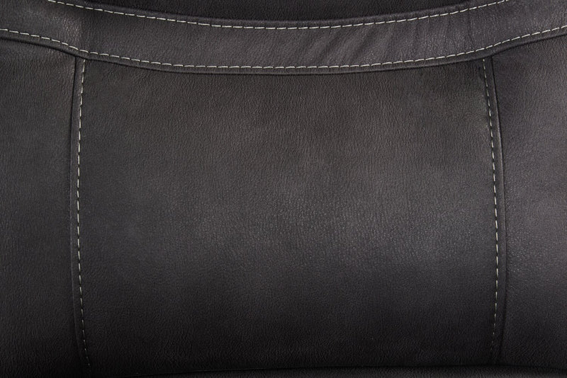 Floy 99\" Faux Suede Power Reclining Loveseat with Power Headrests, Storage Console and USB Ports - Grey