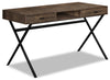 Flynn 47.25\" Reclaimed Wood-Look Office Desk with 2-Drawers - Brown