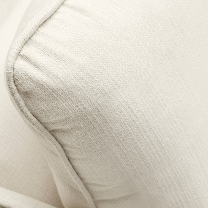 Cindy Crawford Home Gena 2-Piece Right-Facing Linen-Look Fabric Sectional with Wood Legs - Cotton White