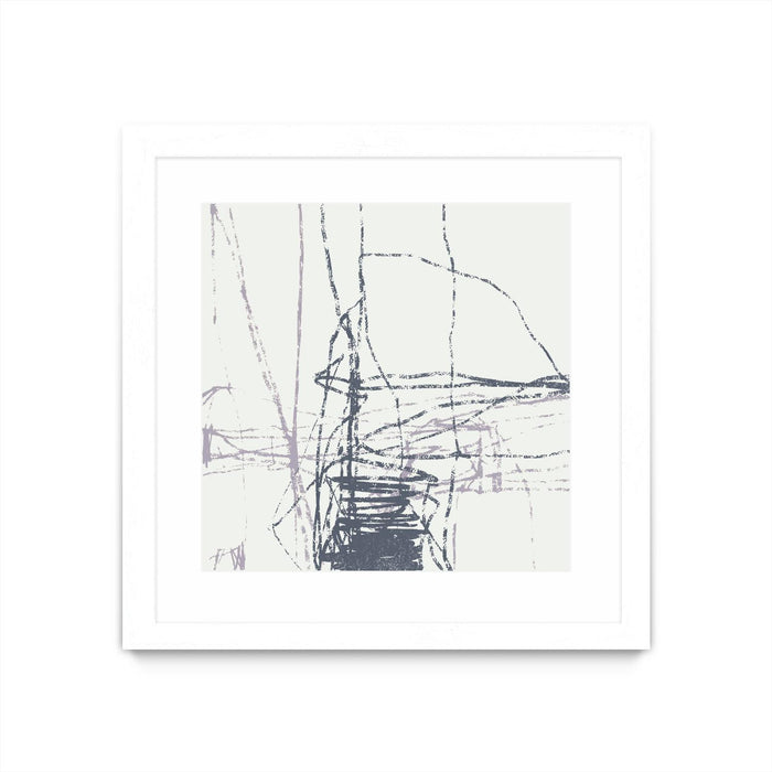 \"Chalk Doodles G\" Matted and Framed White 30x30 Wall Art