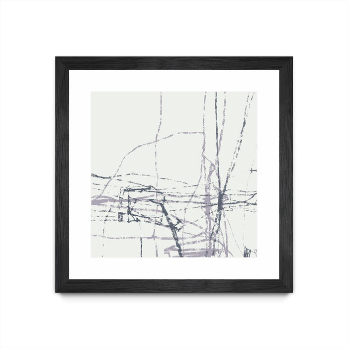 \"Chalk Doodles H\" Matted and Framed Black 36x36 Wall Art
