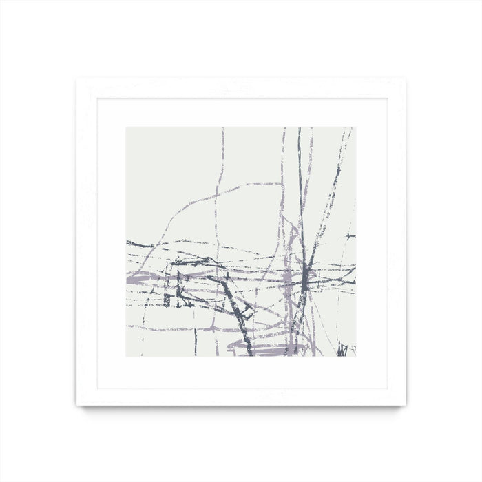 \"Chalk Doodles H\" Matted and Framed White 30x30 Wall Art