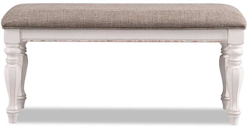 Grace Bedroom Bench with Lift-Top Storage, 19\"H, Wooden, Fabric - Antique White 