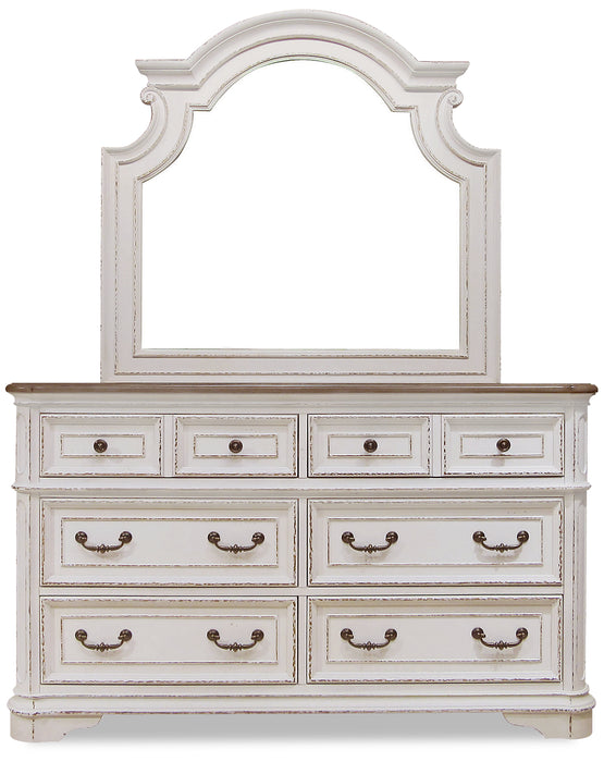 Grace Bedroom Dresser Mirror - Antique White