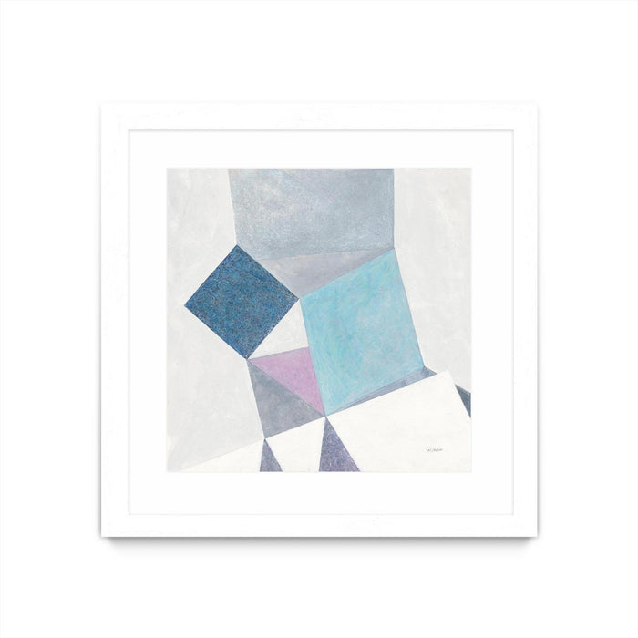 \"Bay Bridge V1\" Matted and Framed White 36x36 Wall Art