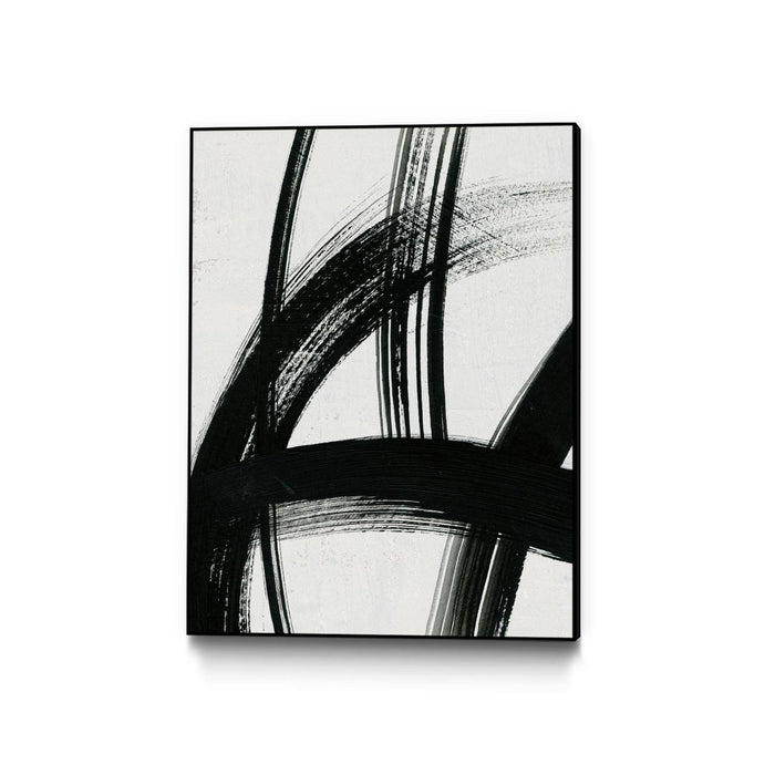 \"Spontaneous Ii\" Canvas Framed Black 24x32 Wall Art