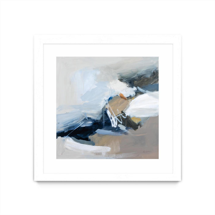 \"Surfacing\" Matted and Framed White 36x36 Wall Art